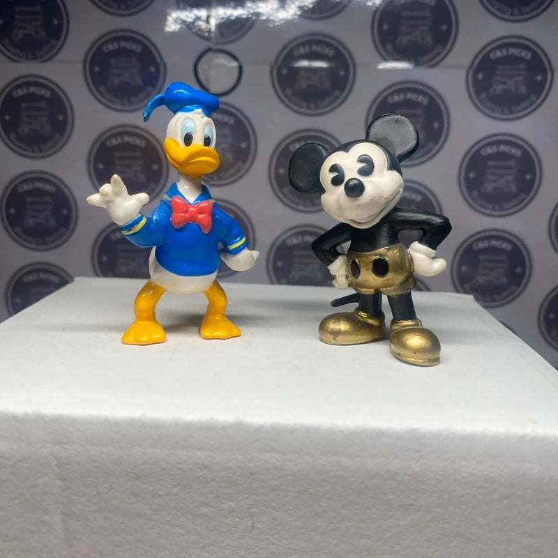 Vintage Miniature Disney Mickey Mouse & Donald Duck Plastic Figures Bundle Cute