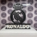 Cristiano Ronaldo CR7 Real Madrid Blacked Out Badge Sculpture Name Ornament Gift