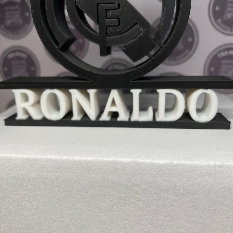 Cristiano Ronaldo CR7 Real Madrid Blacked Out Badge Sculpture Name Ornament Gift