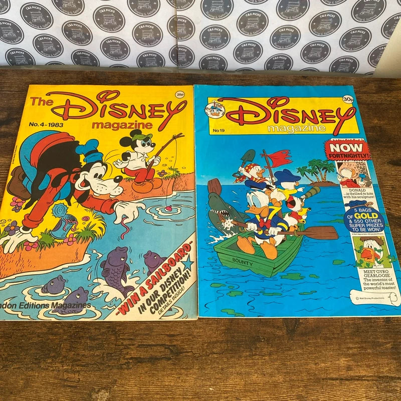 Two Vintage 80’s Disney Comic Book / Magazines Goofy Mickey Mouse Donald Duck