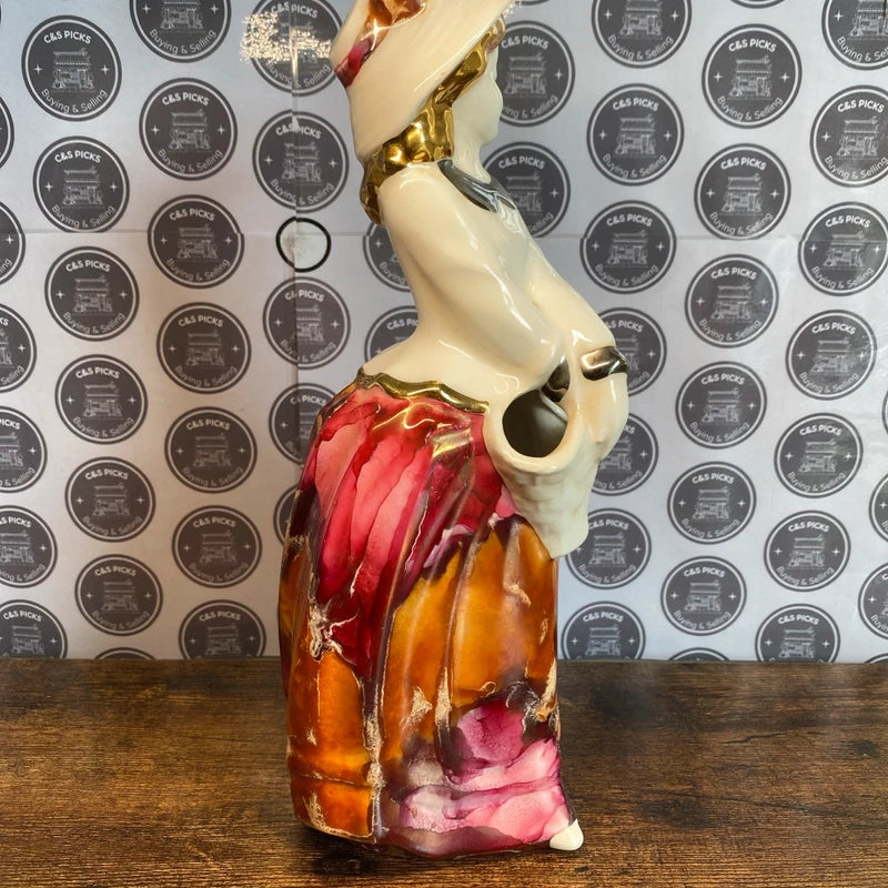 Vintage Lady In Dress Cermaic Vase Pedralba-Valencia Hand Painted Spain Pottery