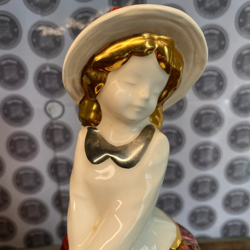 Vintage Lady In Dress Cermaic Vase Pedralba-Valencia Hand Painted Spain Pottery