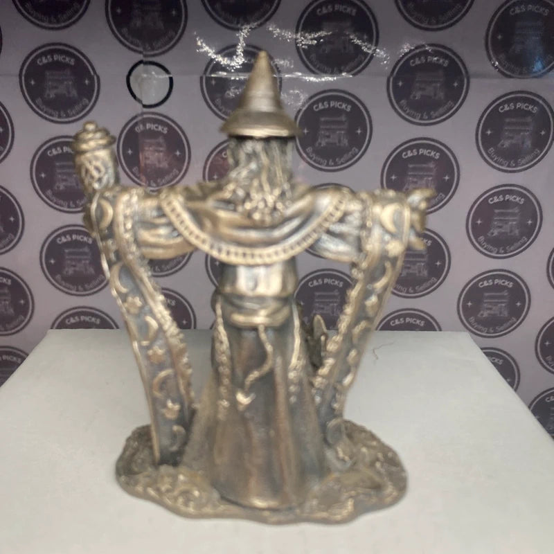 Vintage Tudor Mint Myth & Magic Pewter Figurine Ornament Wizard Dragon Gem Stone