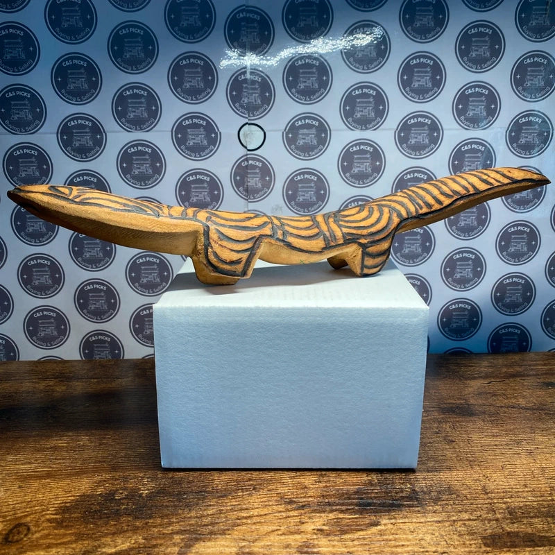 Vintage Salamander Lizard Amphibian Carving Folk Art Hand Carved Wooden Reptile