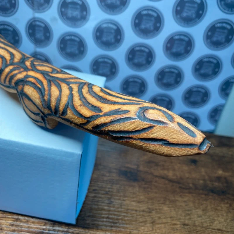 Vintage Salamander Lizard Amphibian Carving Folk Art Hand Carved Wooden Reptile