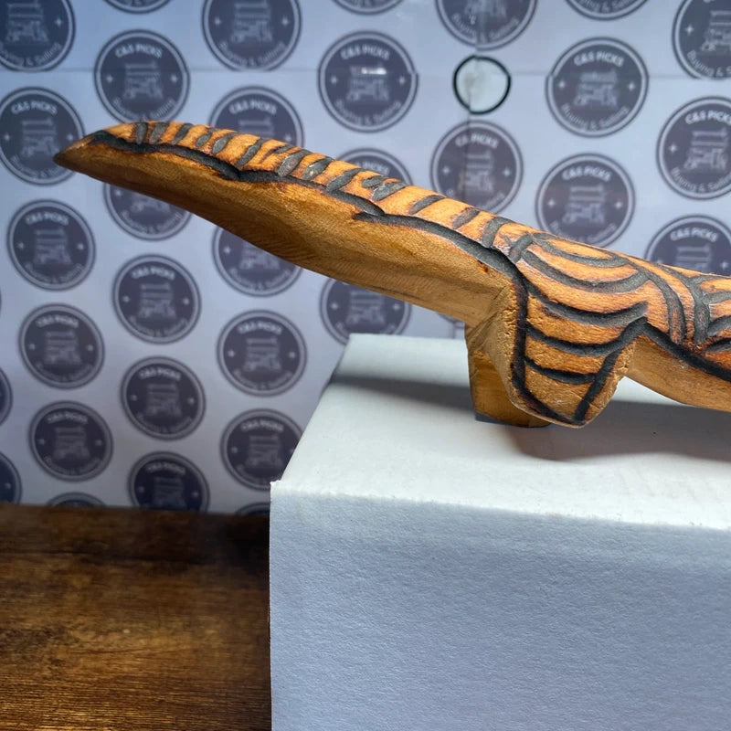 Vintage Salamander Lizard Amphibian Carving Folk Art Hand Carved Wooden Reptile