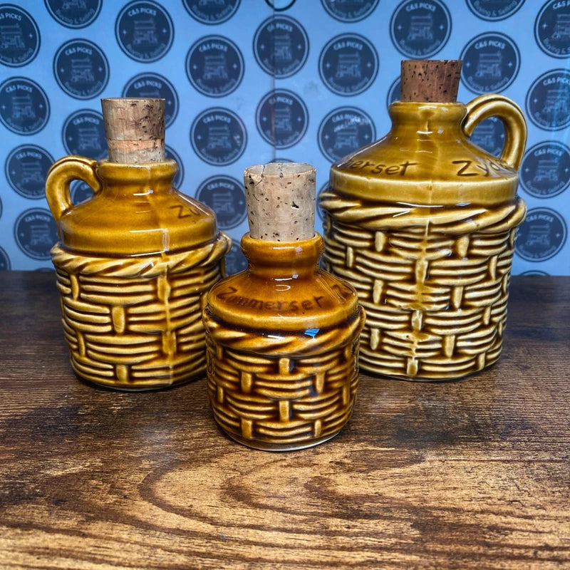 Vintage Devon Pottery Zummerset Zyder Cider Flagon Bundle X3 Man Cave Home Bar