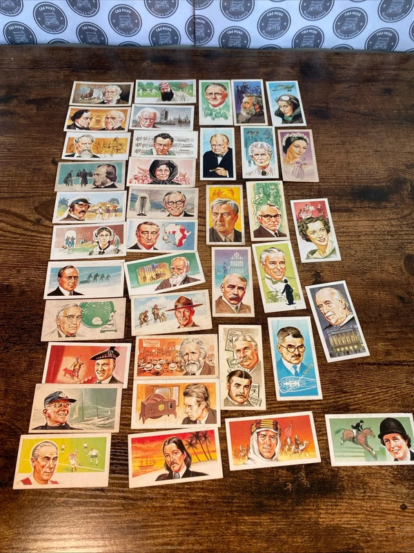 Vintage 1960’s Card Set Collection of Famous People Rare Home Decor Memorabilia