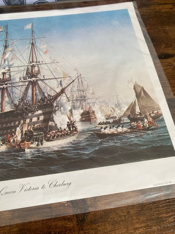 Napoleon III Receiving Queen Victoria at Cherbourg, 1858 Fine Art Print Ships
