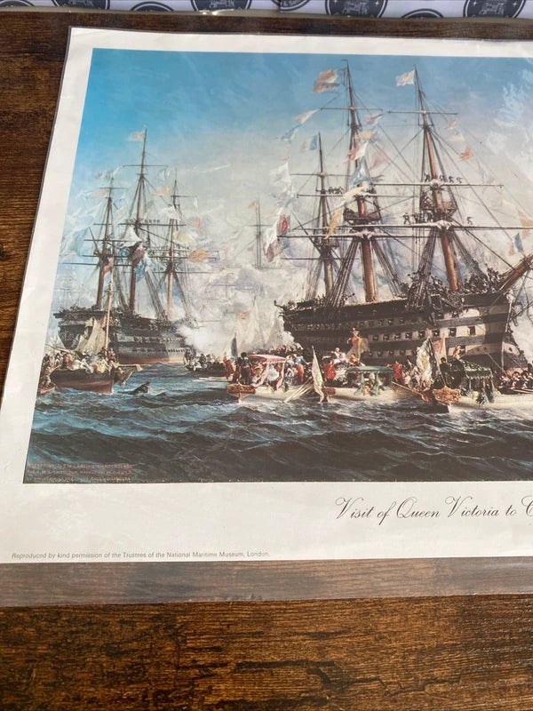 Napoleon III Receiving Queen Victoria at Cherbourg, 1858 Fine Art Print Ships