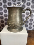 Vintage Crown Rose Cast Pewter Mug Tankard Stein London England Man Cave Bar Pub