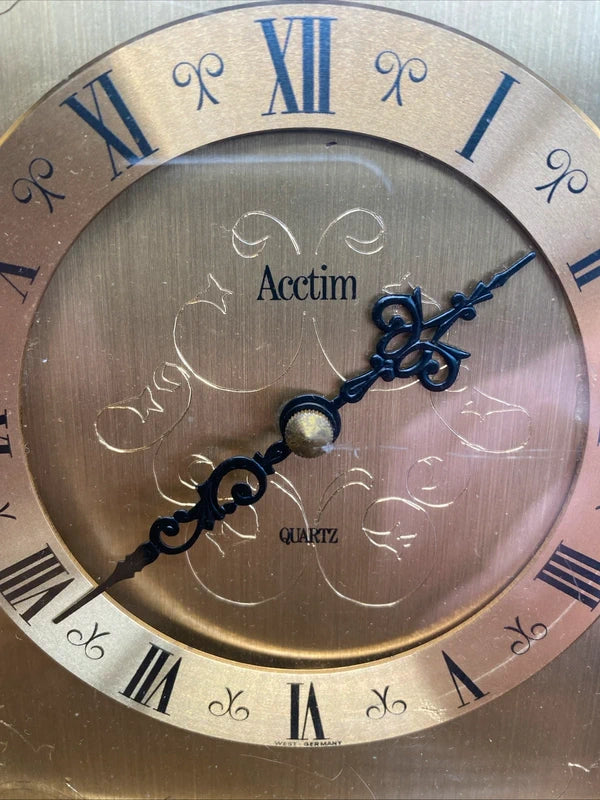 German Acctim Portable Carriage Clock Vintage Silver Gold Tone Untested Repairs