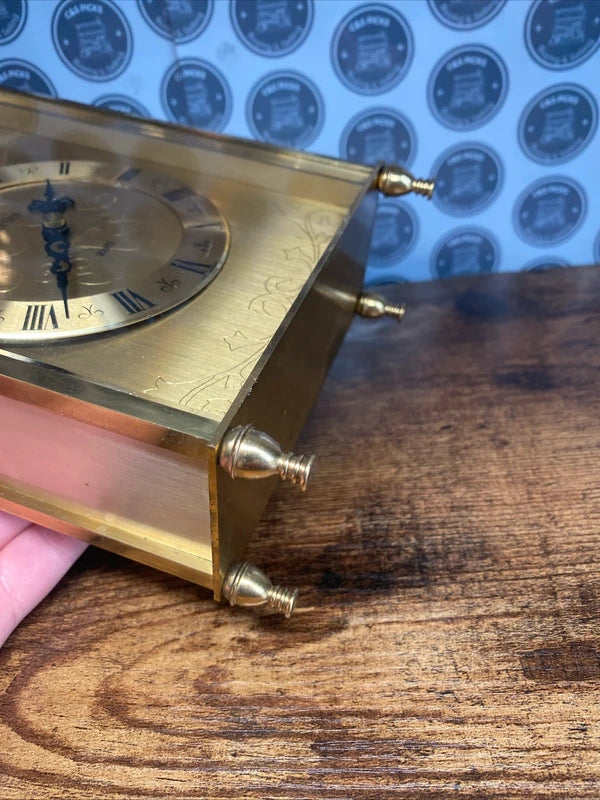 German Acctim Portable Carriage Clock Vintage Silver Gold Tone Untested Repairs