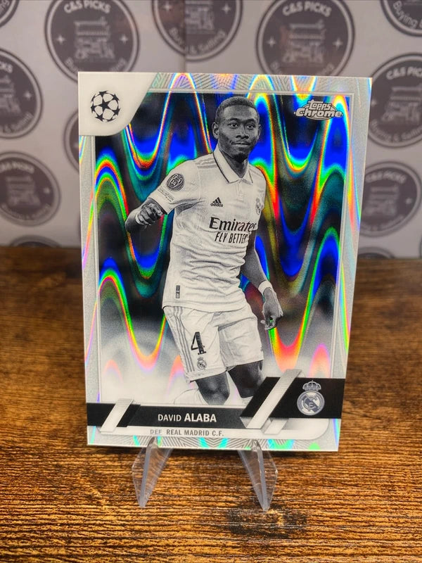 2022-23 Topps Chrome UEFA Black and White RayWave Refractors #82 David Alaba