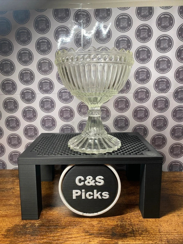 Vintage Glass Cut Bowl Fruit / Keys / Sweets Trinket Dish Heavy Glass Decor