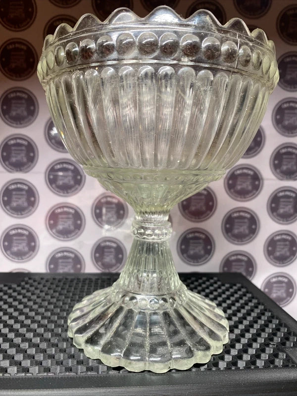 Vintage Glass Cut Bowl Fruit / Keys / Sweets Trinket Dish Heavy Glass Decor