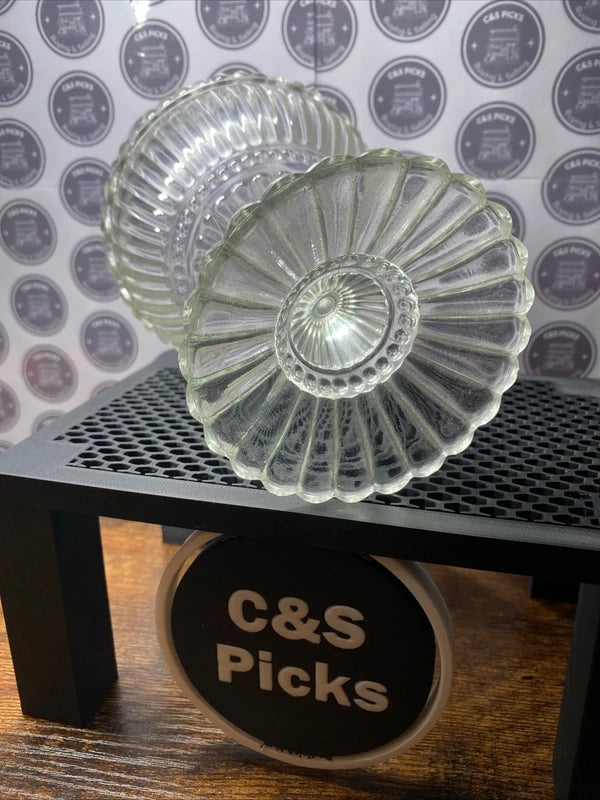 Vintage Glass Cut Bowl Fruit / Keys / Sweets Trinket Dish Heavy Glass Decor