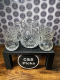 Vintage Set of Cut Glass Jug & 4 Glasses Beautiful Set Port Whiskey Decanter UK