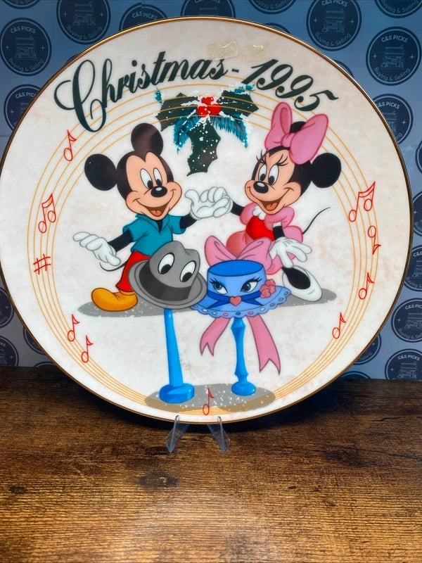 Vintage Disney 1995 Christmas Collection Happy Holidays Plate Christmas Mickey