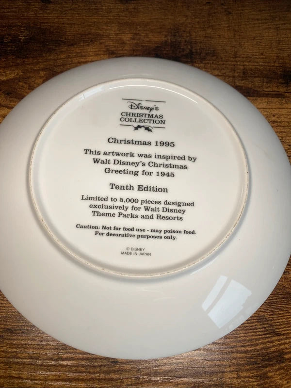 Vintage Disney 1995 Christmas Collection Happy Holidays Plate Christmas Mickey
