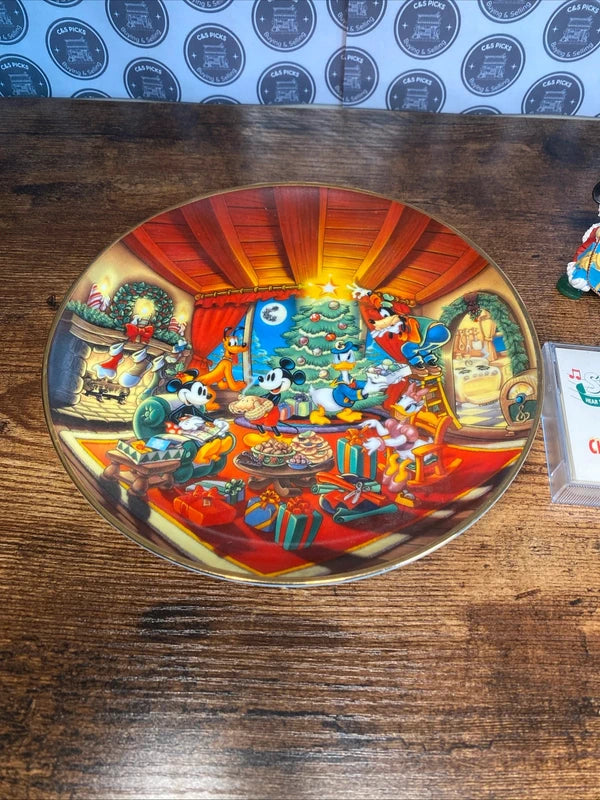 Vintage Walt Disney Christmas Plate , Christmas Ornament & Singalong Tape Bundle