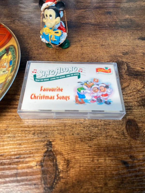 Vintage Walt Disney Christmas Plate , Christmas Ornament & Singalong Tape Bundle