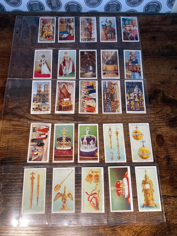 Vintage 1937 Kings Coronation Cigarette Cards Churchman Bundle Of 25 Cards Rare