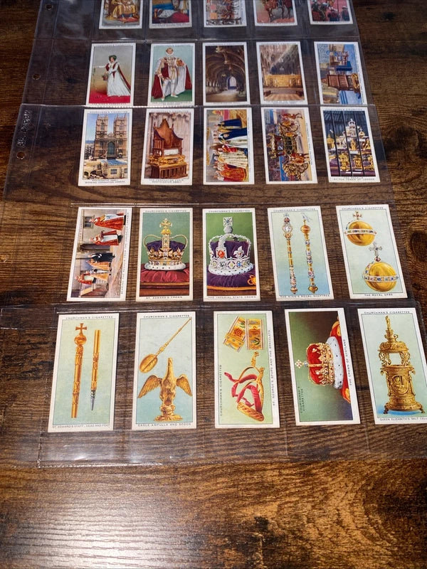 Vintage 1937 Kings Coronation Cigarette Cards Churchman Bundle Of 25 Cards Rare