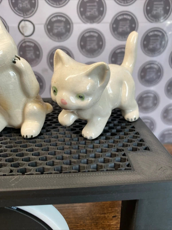 Set of Three Vintage Ceramic Cat Figurines Ornaments Home Decor Cute Kitten