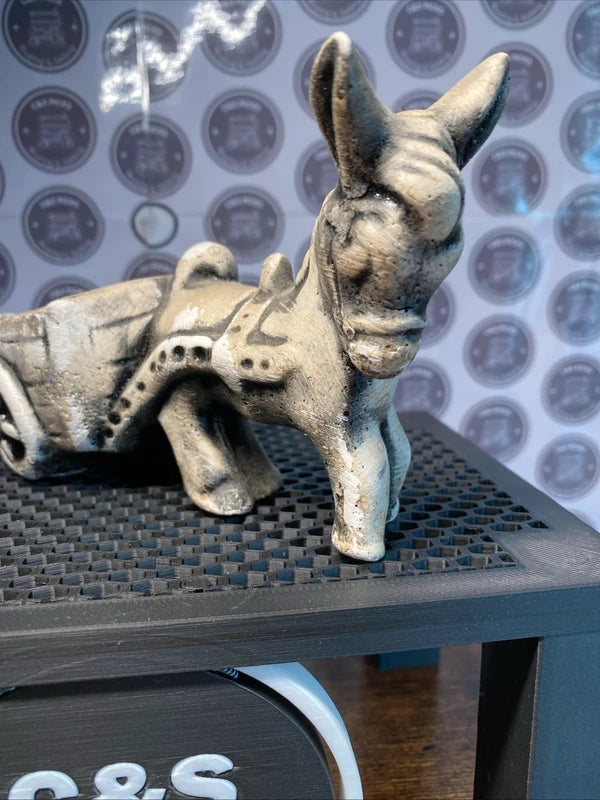 Small Donkey / Horse and Cart Figurine Ornament Ashtray Vintage Tea Light Candle