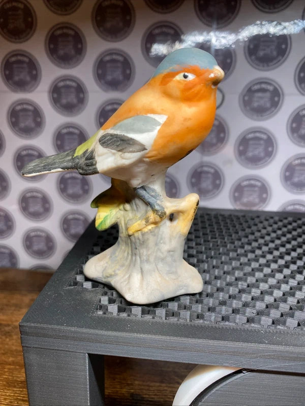 Vintage Ceramic Bird Figurines Set of 3 Robin Bullfinch Sparrow on Perch Decor
