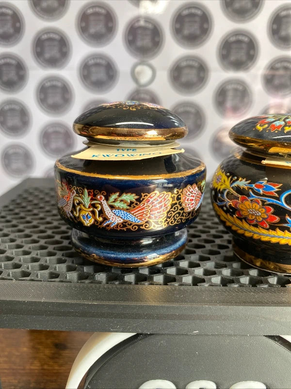 Vintage Greek Solid Perfume Bottle Scent Pot Hand Painted Enamel Bundle Sealed