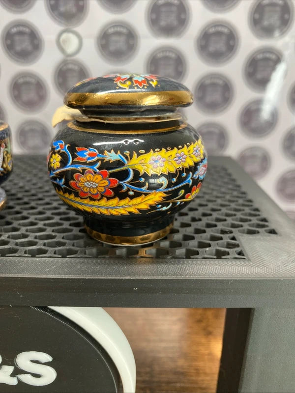 Vintage Greek Solid Perfume Bottle Scent Pot Hand Painted Enamel Bundle Sealed