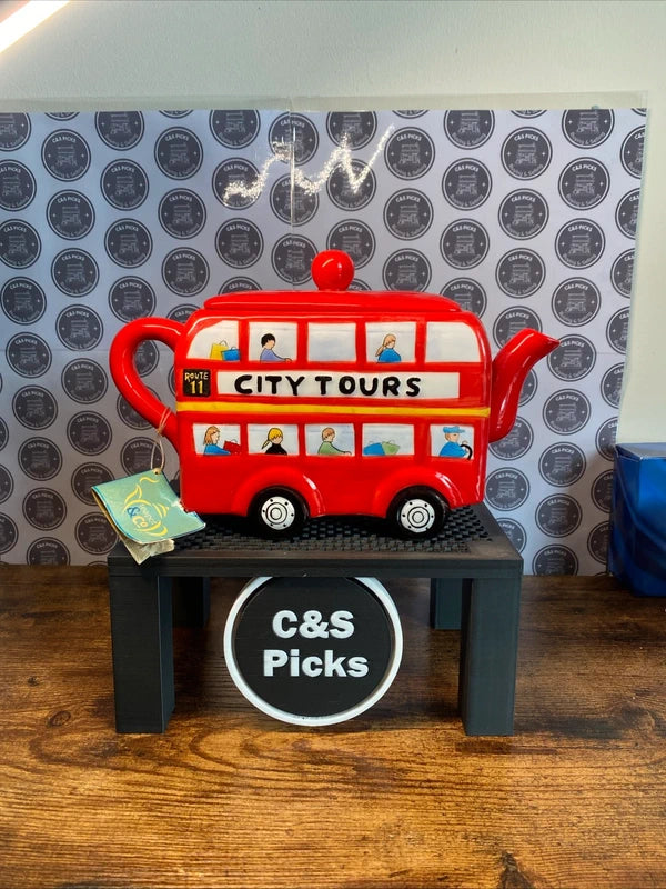 Vintage Teapot & Co Novelty London City Tours Red Bus Tea Pot Automotive Decor