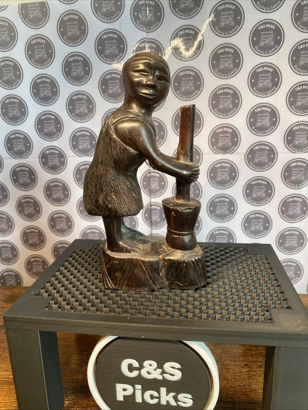 Hand Carved African Style Wooden Female Figure Sculpture Tribal Decor Rare