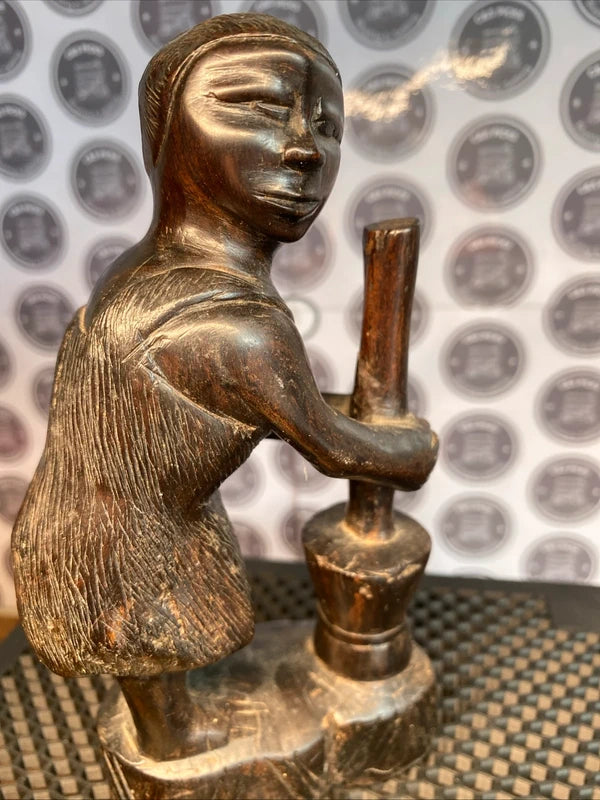 Hand Carved African Style Wooden Female Figure Sculpture Tribal Decor Rare