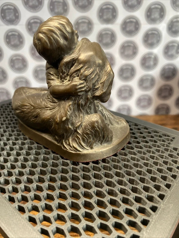 Menton Manor M18013 Boy and Dog Cold Cast Bronze Statue Ornament Home Decor Rare