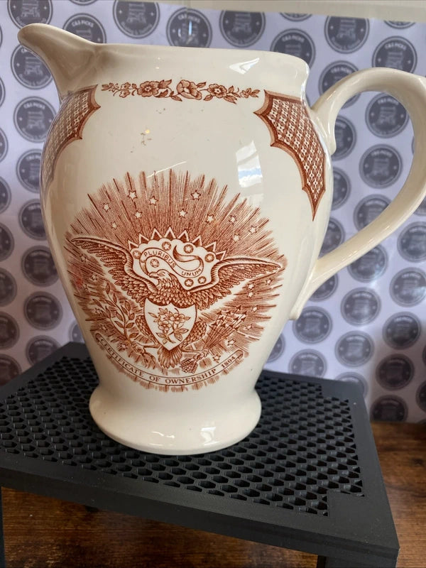Vintage Alfred Meakin Fair Winds England Ceramic Pitcher Vase Jug New York Seal