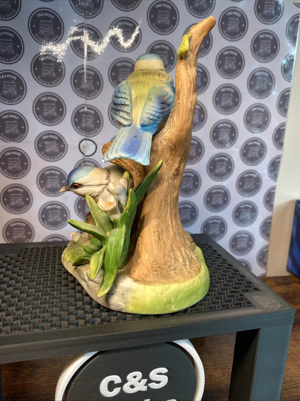 Vintage Alfretto Porcelain Blue Tit Bird Figurines Home Decor Ornament Gift