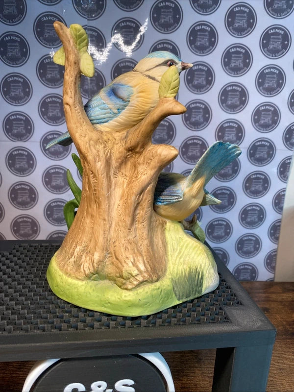 Vintage Alfretto Porcelain Blue Tit Bird Figurines Home Decor Ornament Gift