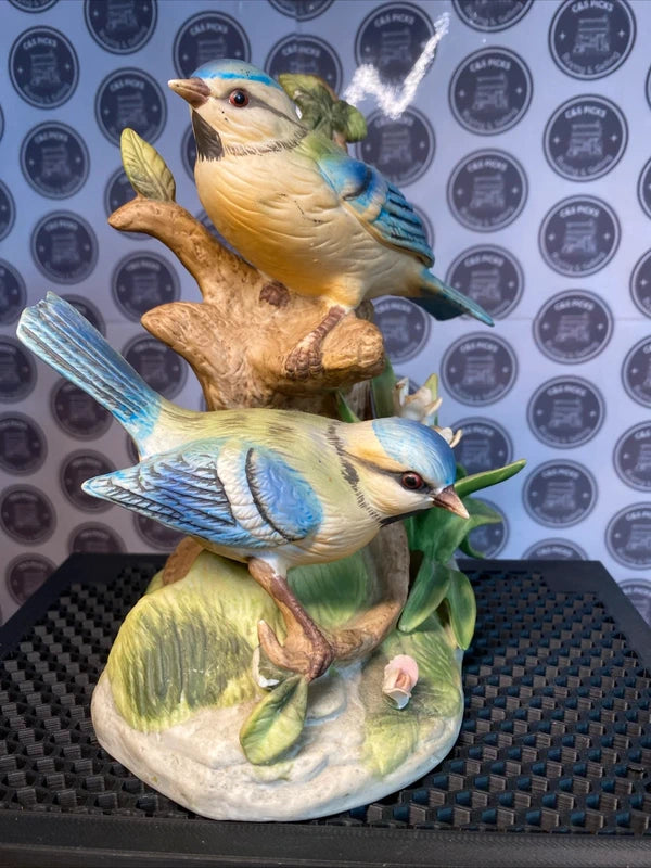Vintage Alfretto Porcelain Blue Tit Bird Figurines Home Decor Ornament Gift