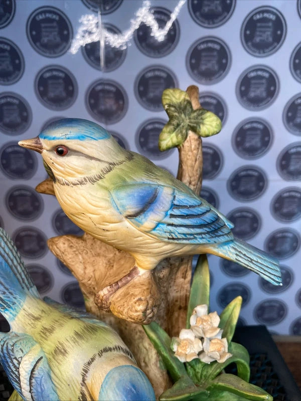 Vintage Alfretto Porcelain Blue Tit Bird Figurines Home Decor Ornament Gift