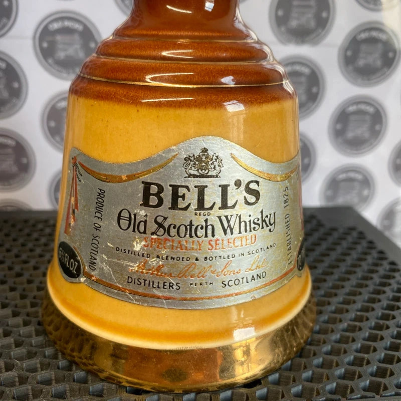 Vintage Wade Pottery Bells Old Scotch Whisky Bottle Ceramic Bell Shape Decanter