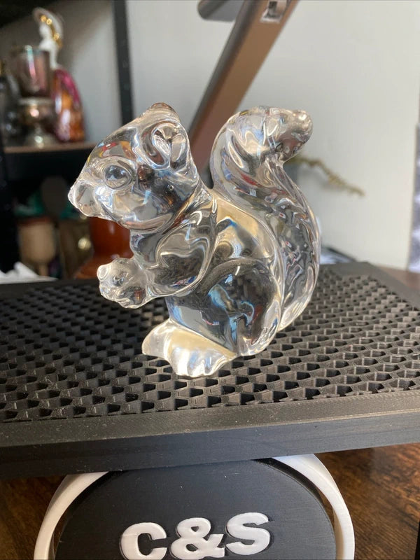 Vintage Princess House Pets 24% Lead Crystal Squirrel Figurine Paperweight Decor