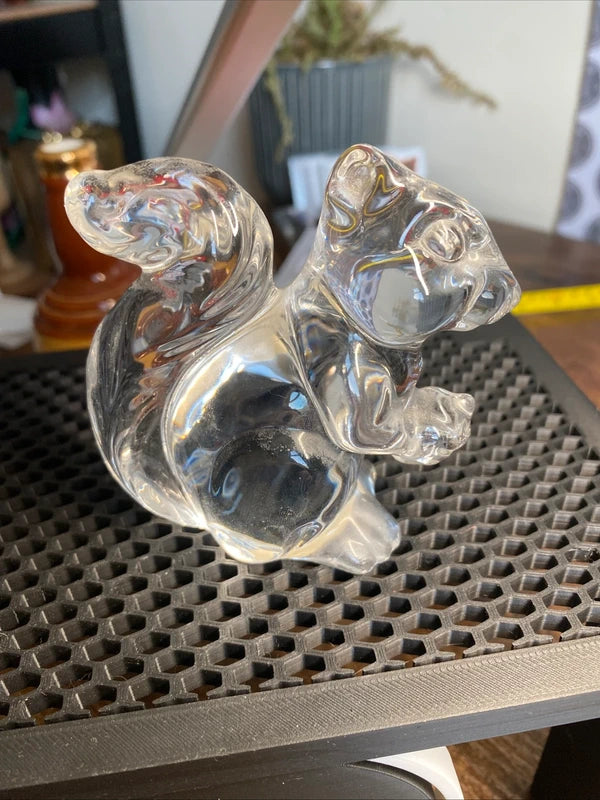 Vintage Princess House Pets 24% Lead Crystal Squirrel Figurine Paperweight Decor