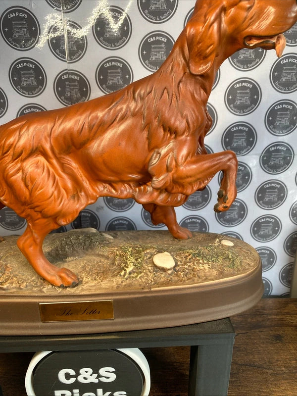 Vintage Beswick Red Setter On Plinth 1964 Large Porcelain Dog Figurine Rare