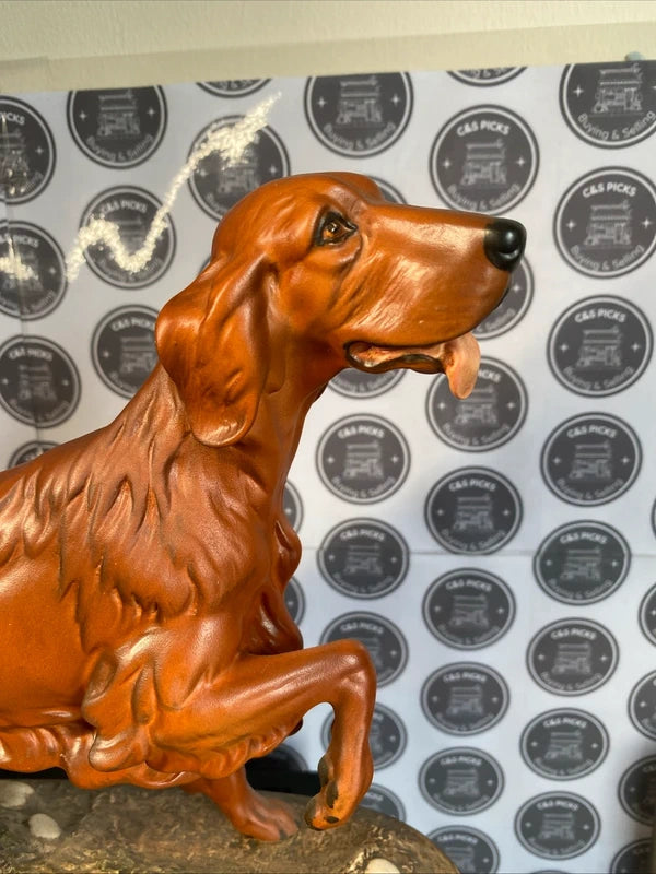 Vintage Beswick Red Setter On Plinth 1964 Large Porcelain Dog Figurine Rare