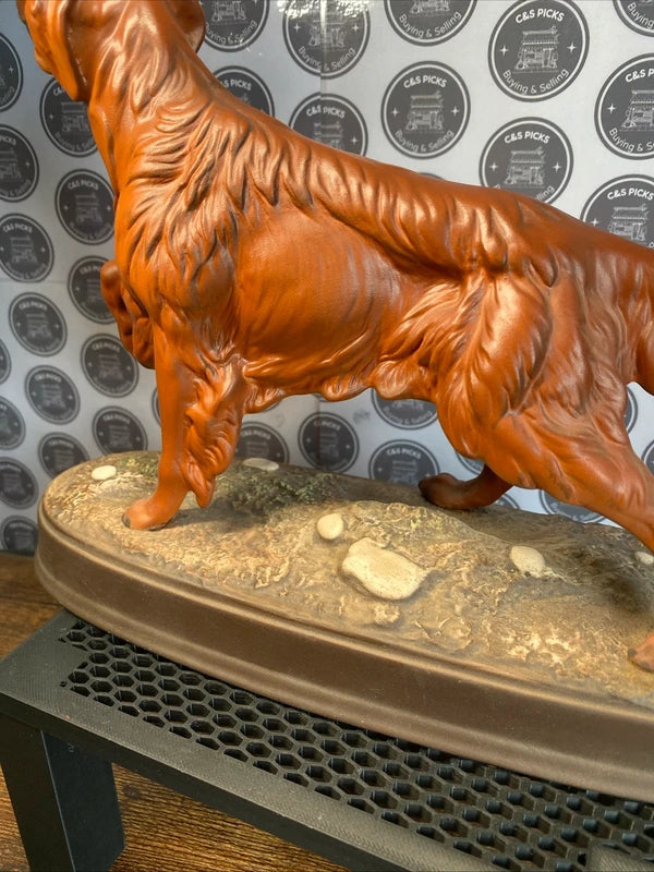 Vintage Beswick Red Setter On Plinth 1964 Large Porcelain Dog Figurine Rare