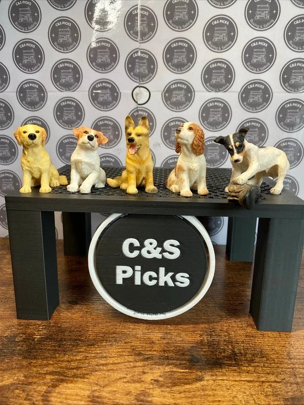 Bundle of Cute Dog Ornament Miniature Statue Cake Topper Decor Animal Figure Toy