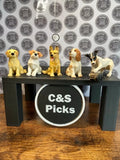 Bundle of Cute Dog Ornament Miniature Statue Cake Topper Decor Animal Figure Toy